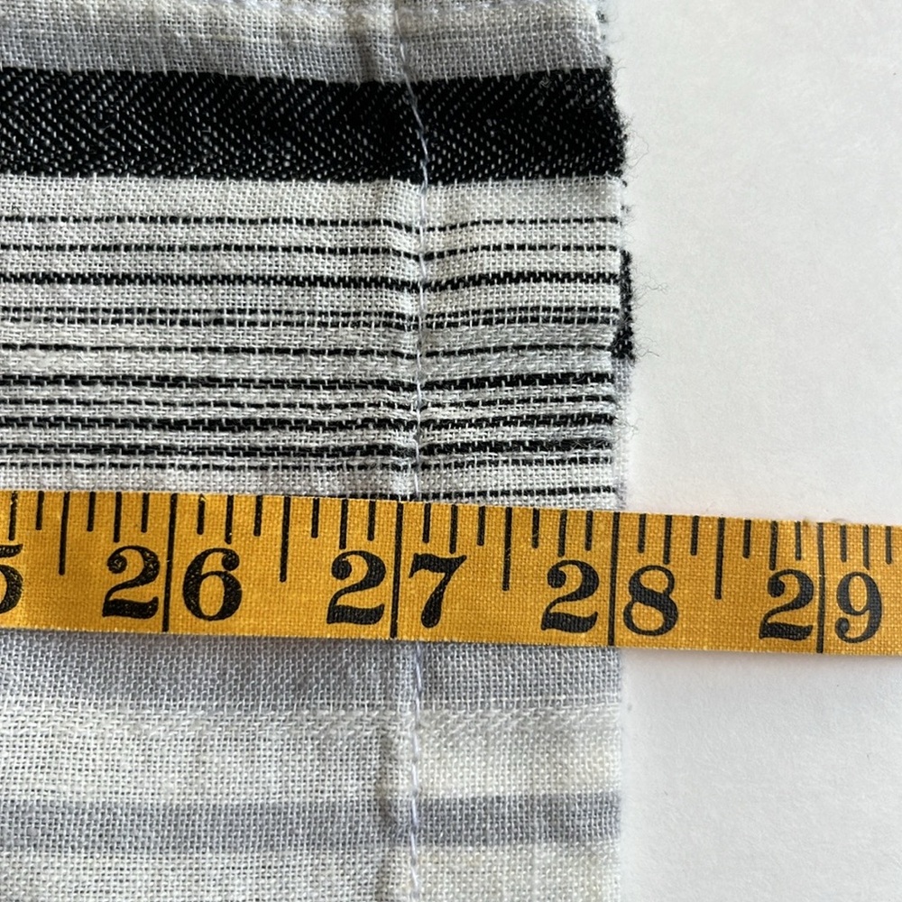 da•sh size XL Linen Blend Striped Skirt Midi Skirt Black White Gray Button Front - Picture 11 of 12